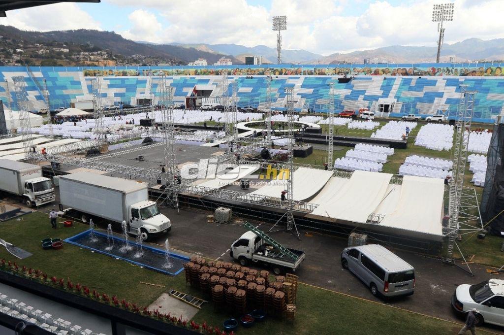 ¡Todo listo! Así luce el estadio Nacional de Tegucigalpa para la toma de posesión de Xiomara Castro