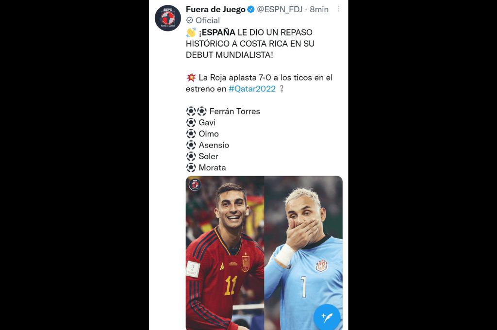 ¡C0s7a Rica! así reaccionó la prensa internacional tras el triunfo de España ante los ticos en el Mundial de Qatar 2022