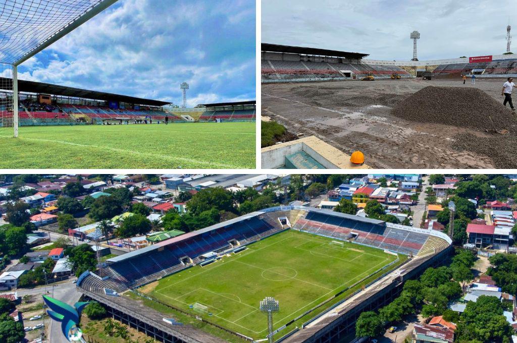 ¡Será una mesa de billar! Así luce el estadio Ceibeño con sus trabajos de remodelación en sus engramillado