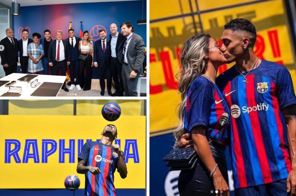 Así fue la presentación de Raphinha en Barcelona: Su hermosa mujer deslumbró, curioso momento con Laporta ¿y su dorsal?