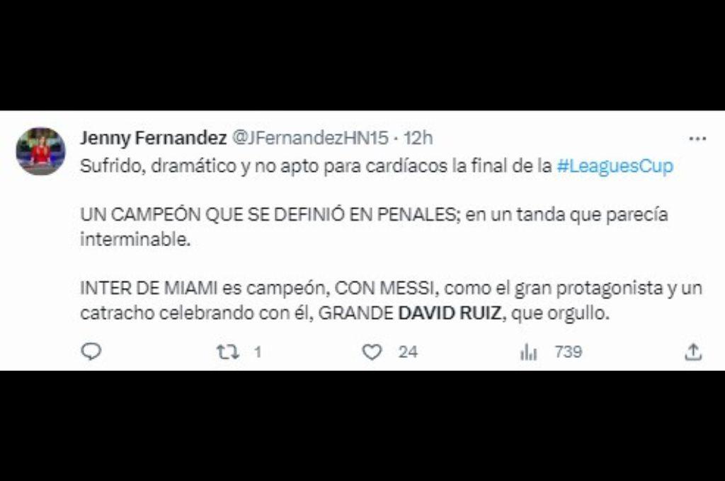 “Un hondureño es campeón con Messi”, “Un penal con categoría”: Los tremendos elogios a David Ruiz tras quedar campeón con Inter Miami