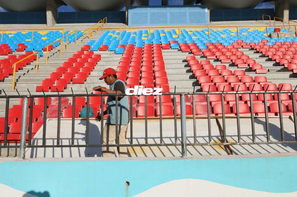 Luce impecable Estadio Nacional previo a la gran final Olimpia-Marathón; así pulen los últimos detalles en su gradería