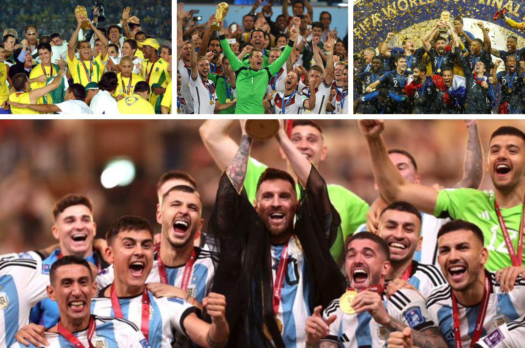 Argentina ganó una nueva Copa del Mundo: Así quedó el ranking de las selecciones campeones tras finalizado Qatar 2022