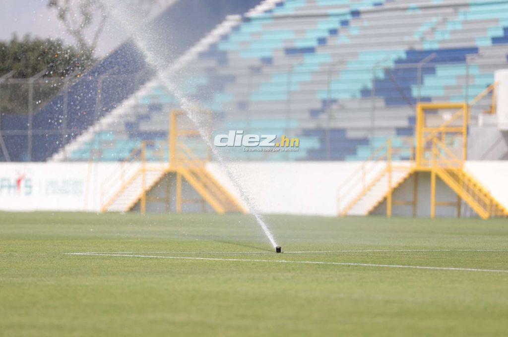 Así luce la nueva grama del estadio Morazán de San Pedro Sula para el Real España vs Olimpia