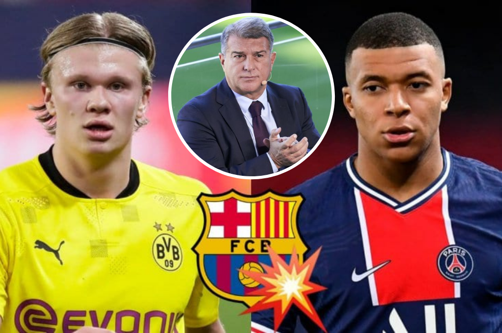 La contundente respuesta de Laporta sobre los posibles fichajes de Haaland y Mbappé por el FC Barcelona