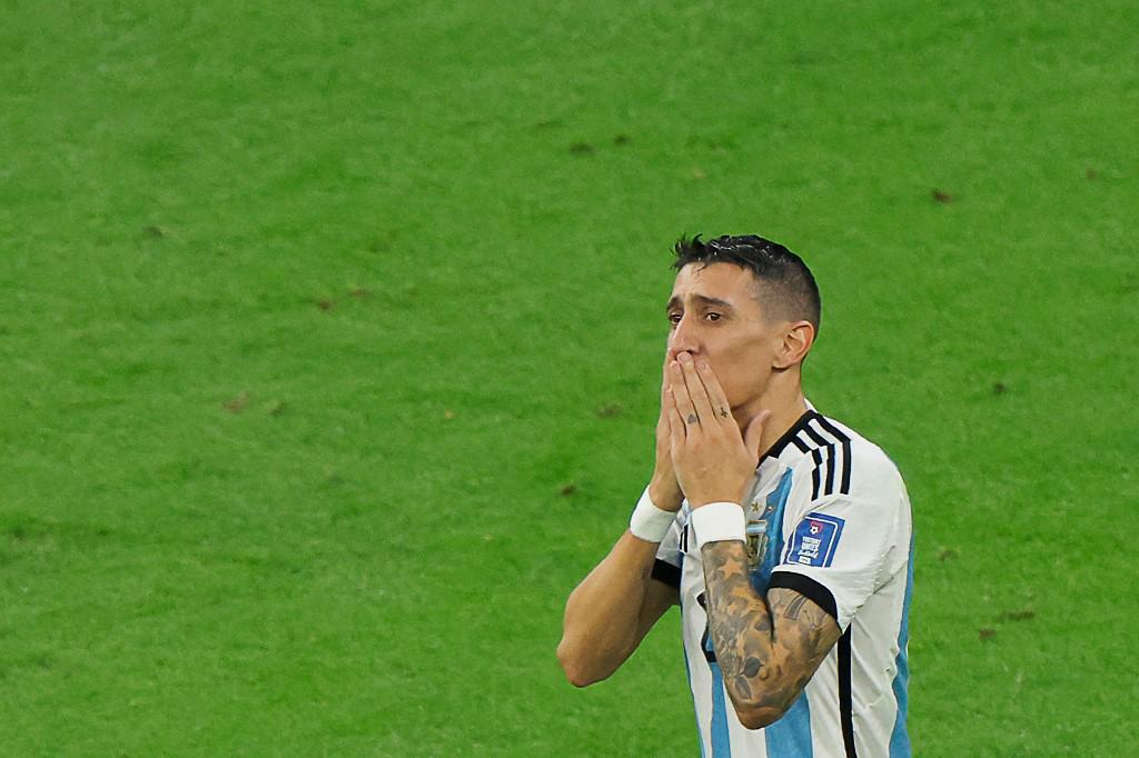 Di María derramando lágrimas tras marcarle a Francia en la final del Mundial.