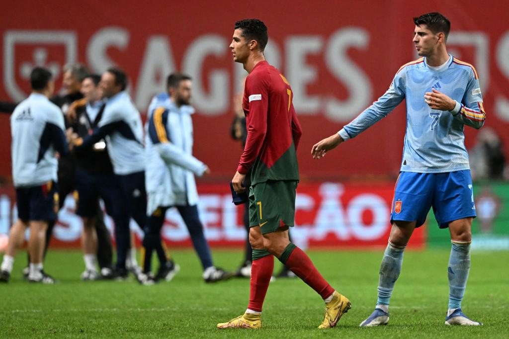 ¡Le dolió al Bicho! Los gestos de Cristiano Ronaldo por sufrir duro golpe ante España y así festejó la ‘Roja’ en la Liga de Naciones