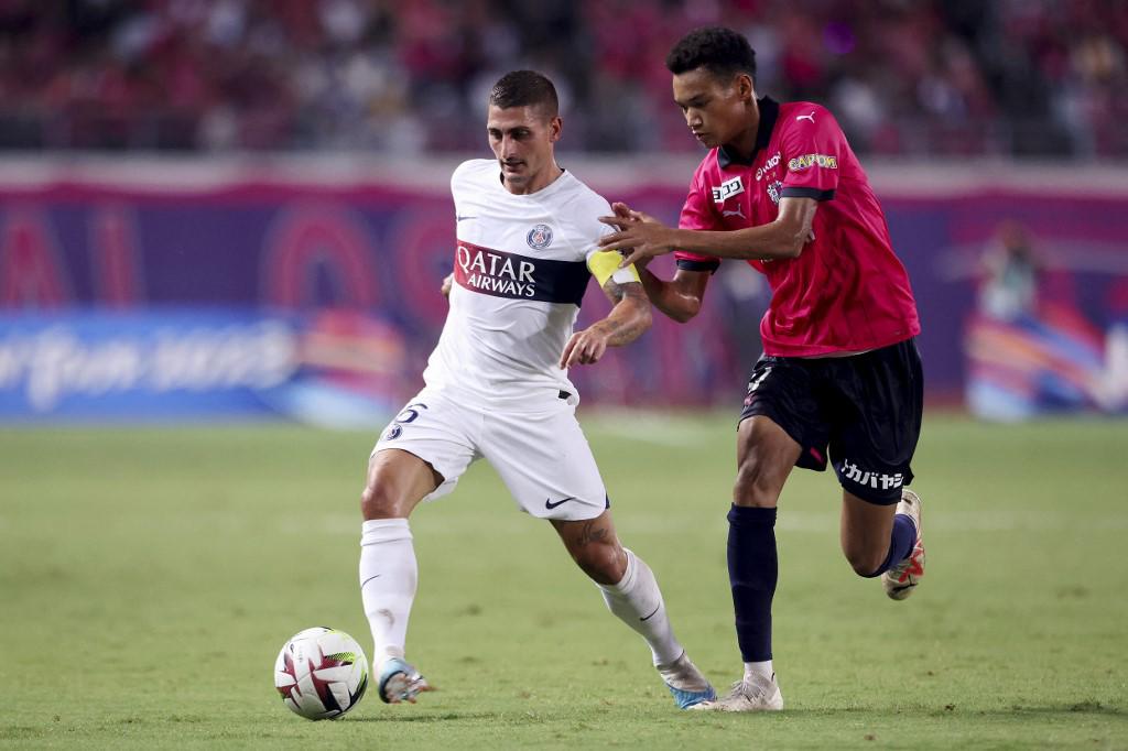 Verratti tuvo minutos en la derrota del PSG contra el Cerezo Osaka.
