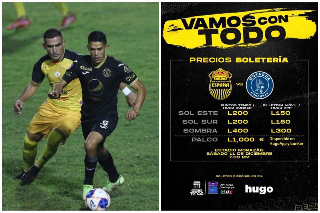 Real España vs Motagua: precios oficiales de la boletería para semifinal de vuelta en el Estadio Morazán