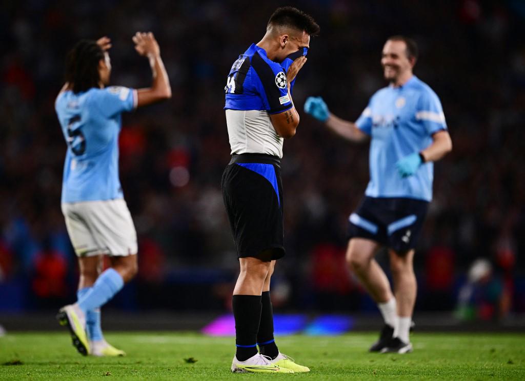 Manchester City campeón: El tremendo abrazo de Haaland y Pep; Lukaku junto a Lautaro destrozados tras perder la Champions