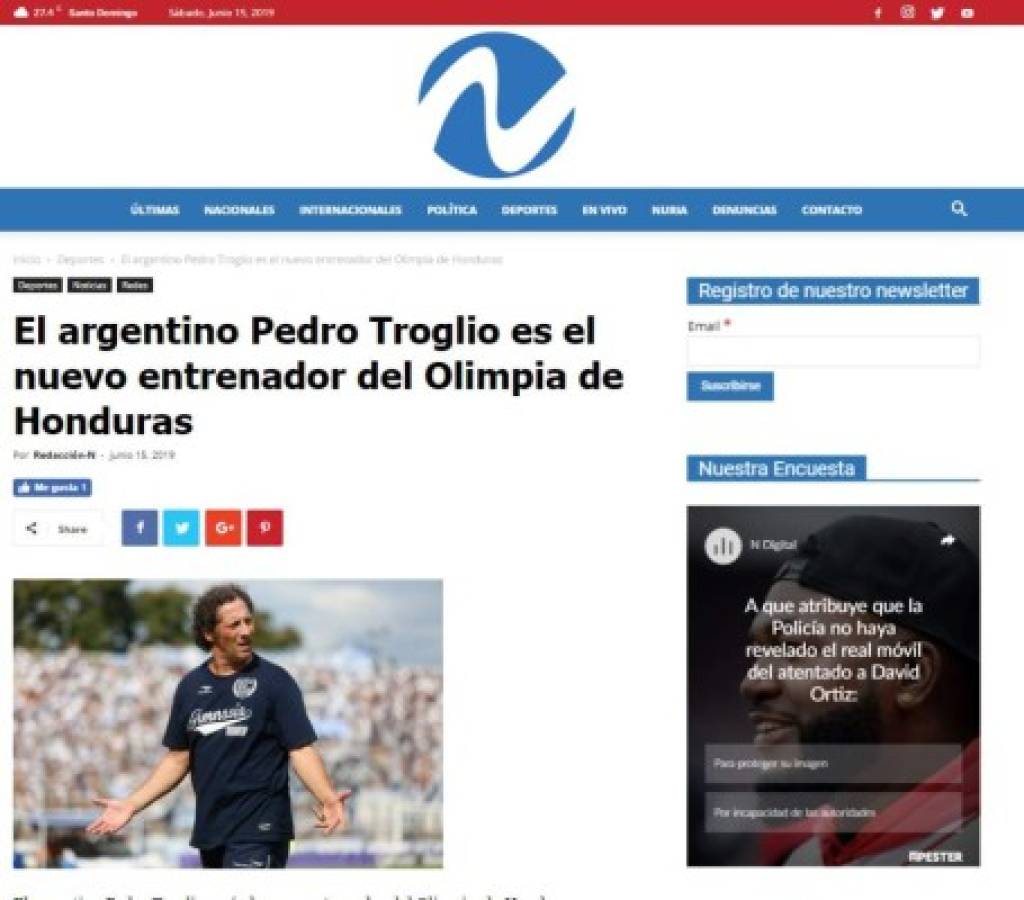 Así reaccionaron los medios internacionales luego de que Pedro Troglio fichara por el Olimpia