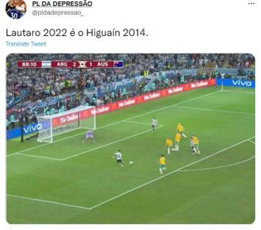 ¿El nuevo Higuaín? Los memes hacen pedazos a Lautaro Martínez por sus fallos contra Australia en el Mundial