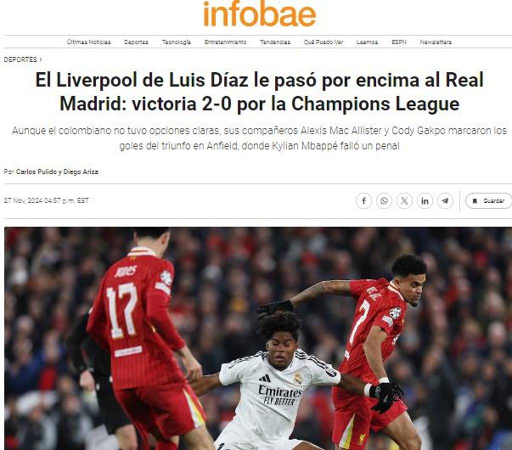 Lo que dice la prensa tras la dura derrota del Real Madrid ante el Liverpool en Champions y no perdonan a Mbappé