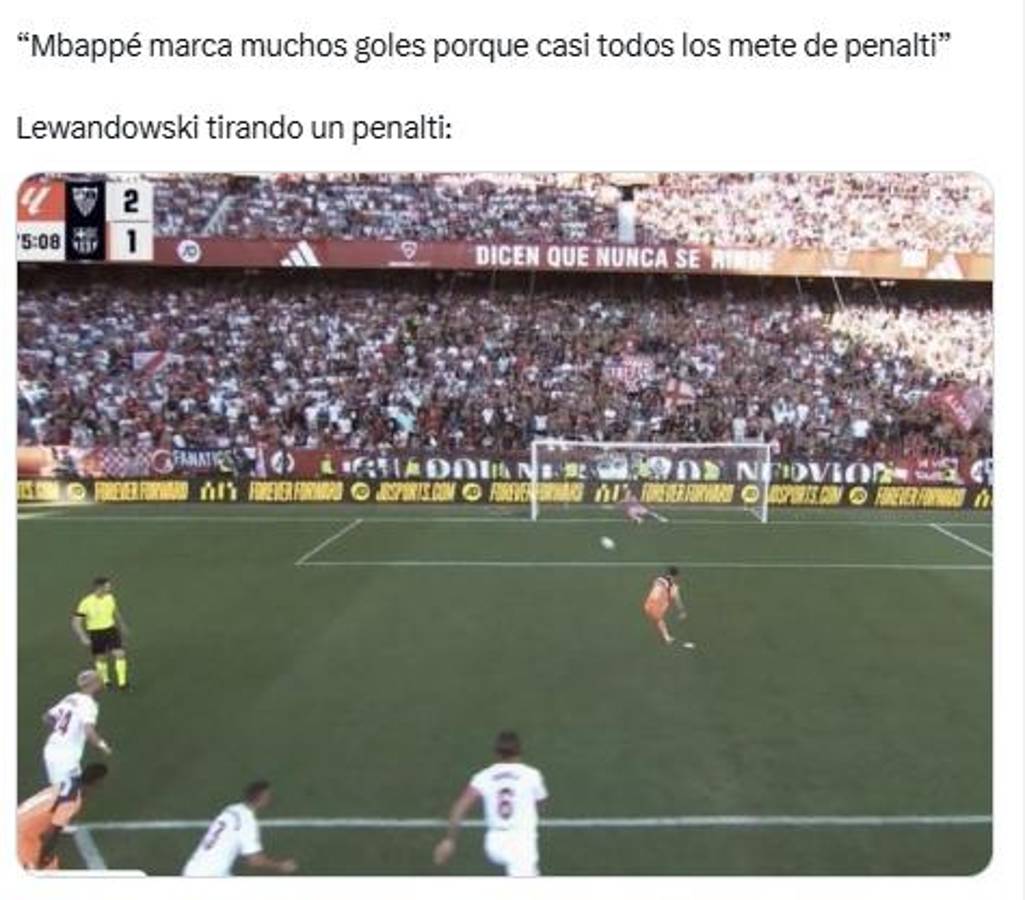 ¡Estallaron las redes! Los memes que dejó la goleada del Sevilla sobre Barcelona y no perdonan a Lewandowski