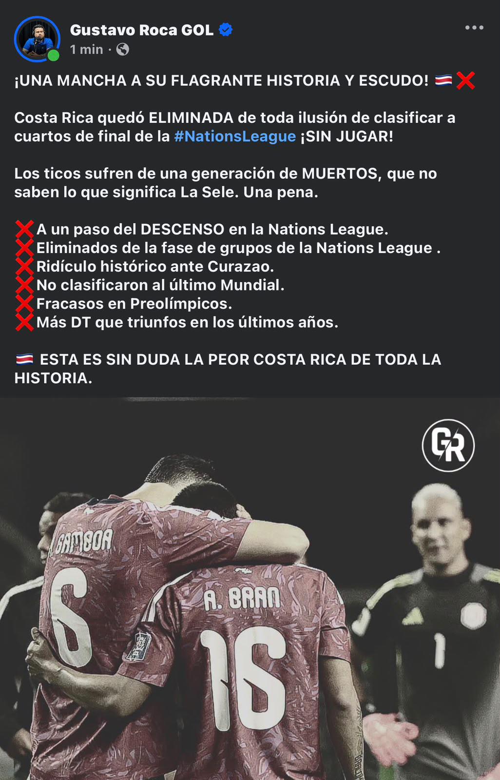 La peor de la historia: prensa reacciona al fracaso de Costa Rica en Nations League