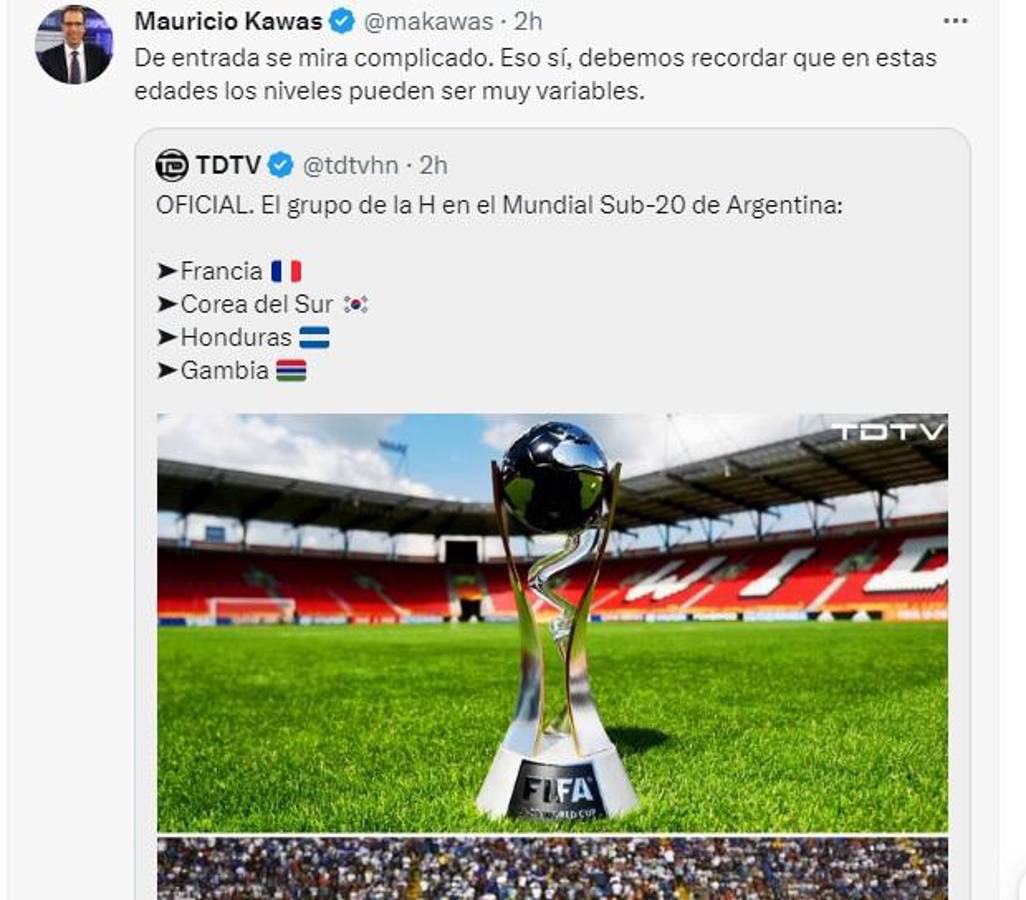 Lo que dicen los periodistas y medios sobre el grupo que le tocó a Honduras en el Mundial Sub-20: “Pudo ser peor”
