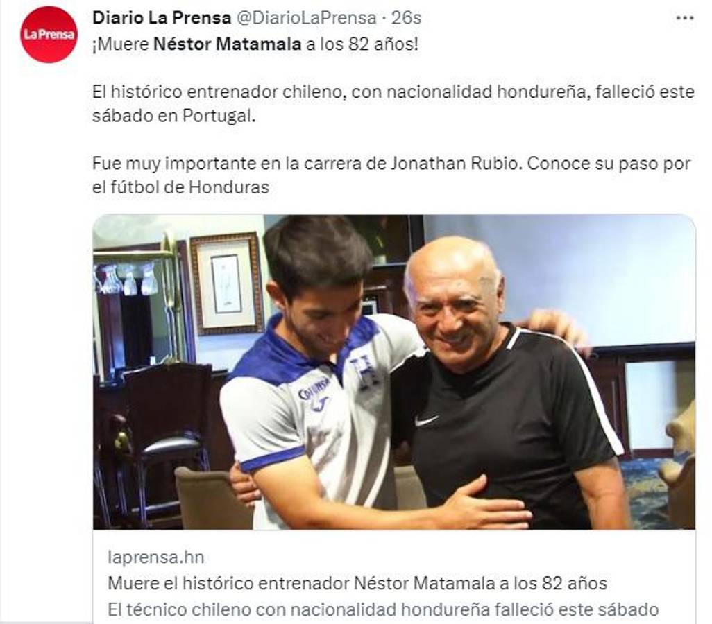 “Néstor Matamala, un padre, un maestro y de corazón hondureño”: Así reaccionan los periodistas y afición tras la muerte del técnico