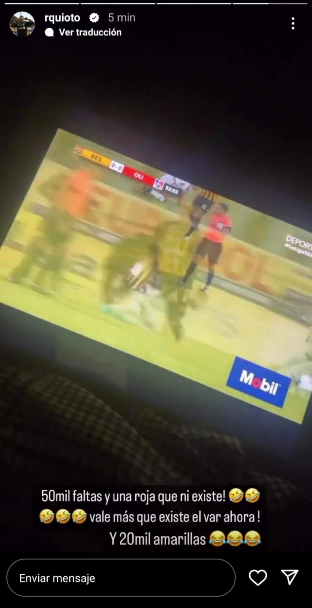 Romell Quioto no lo perdona y critica a Said Martínez tras la expulsión a Bryan Moya en el clásico R. España vs Olimpia