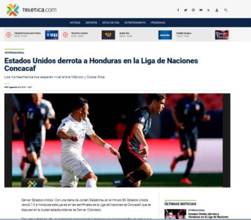 'Bofetada, polémico y con mejor fútbol'; Lo que dice la prensa de la derrota de Honduras ante EUA