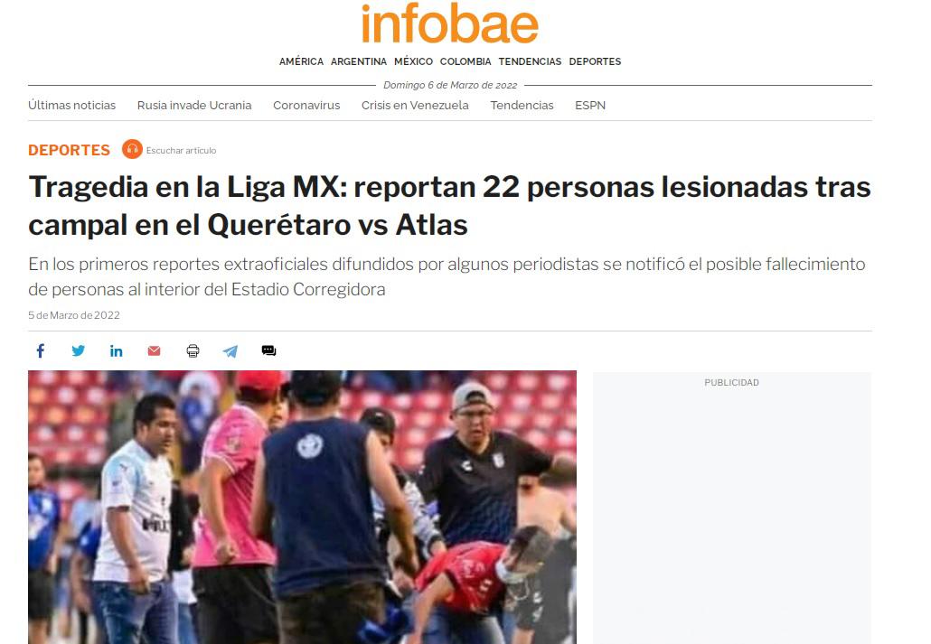 “Horror en México y vergüenza”: Lo que dice la prensa internacional sobre los actos de violencia en el Querétaro-Atlas