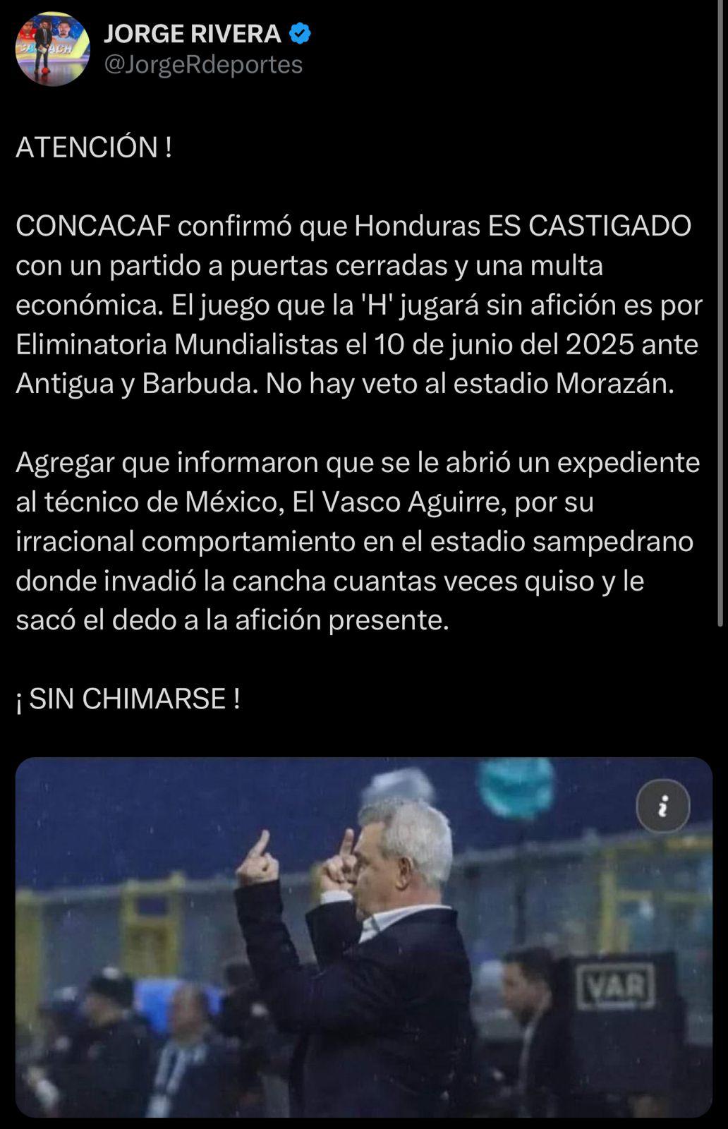 “Salió barato”: la reacción de la prensa hondureña y mexicana al castigo que recibió la ‘H’ tras lo acontecido con Javier Aguirre