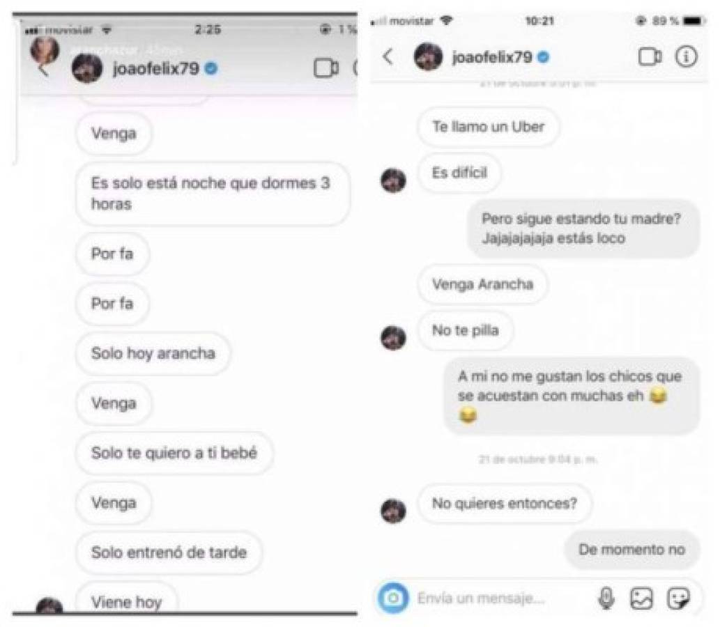 Filtran el chat en Instagram: Destapan la infidelidad del crack del Atlético, Joao Félix, a su novia