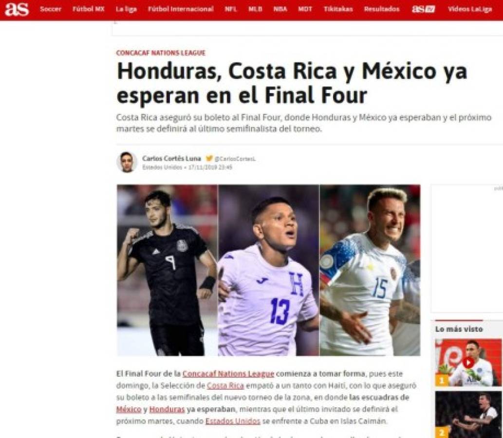 Lo que dice la prensa internacional sobre Honduras y su goleada a Trinidad y Tobago