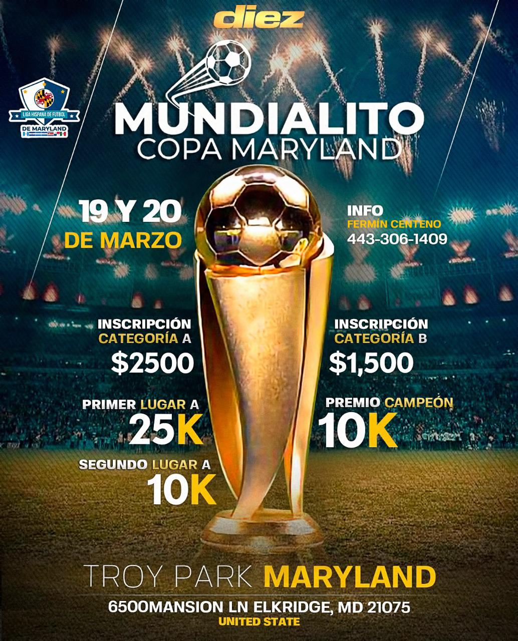 Maryland tendrá su Mundialito amateur en marzo y entregará 45 mil dólares en premios