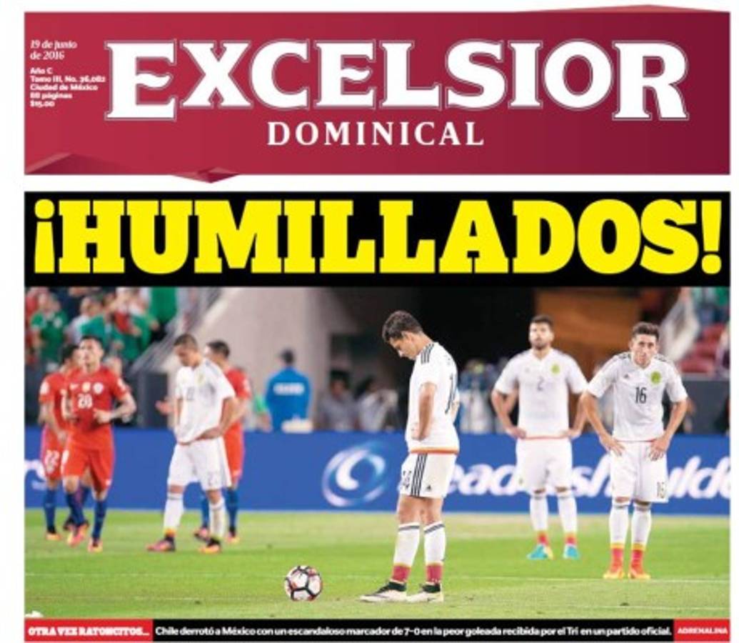 Diarios mexicanos destrozan a su selección en sus portadas tras la goleada ante Chile