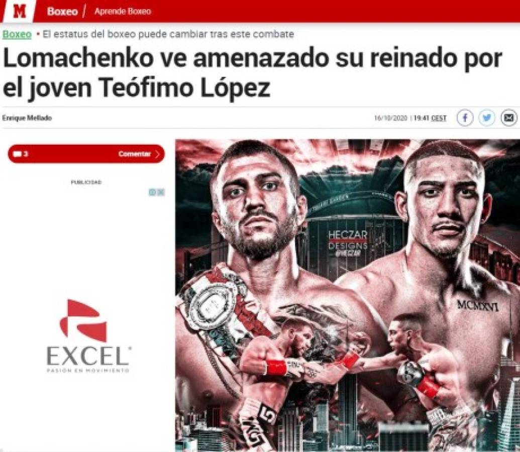 Tildan de 'indio' a Teófimo: Lo que dicen los medios internacionales sobre la pelea Lomachenko-López