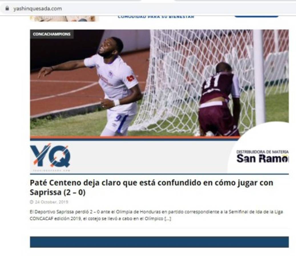 Medios ticos sobre triunfo de Olimpia a Saprissa: Al León catracho le encanta el paté