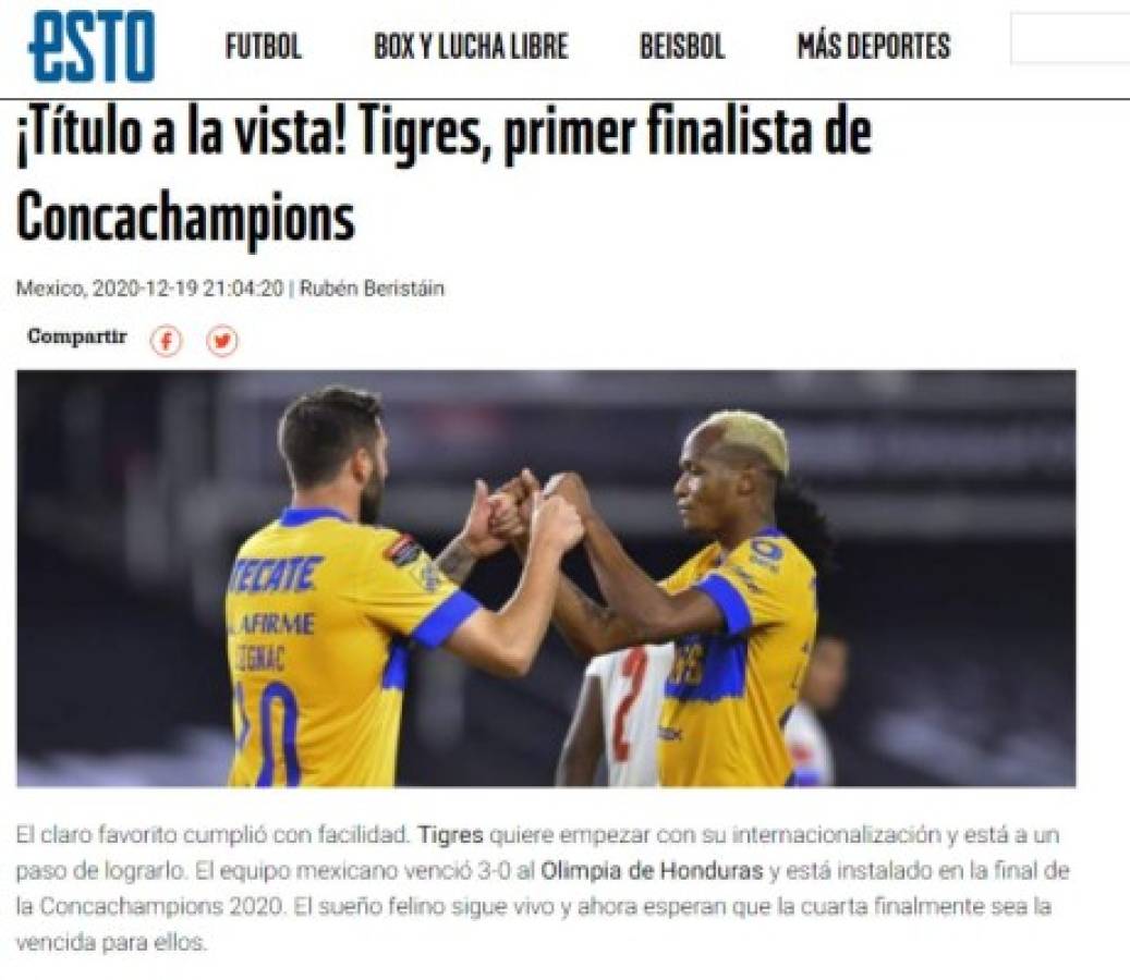 'Pasó caminando': Prensa mexicana e internacional sobre el triunfo de Tigres ante Olimpia en Concachampions