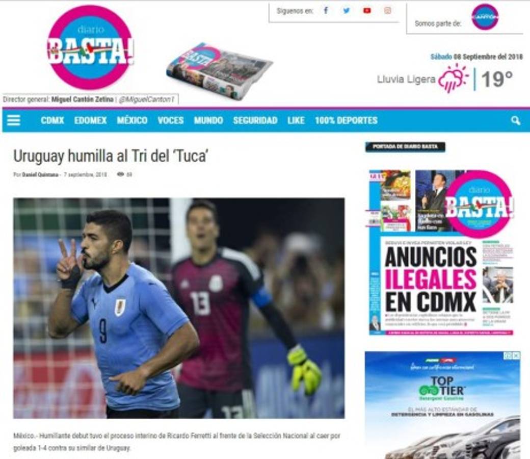 Medios mexicanos no perdonan a su selección tras ser goleada por Uruguay