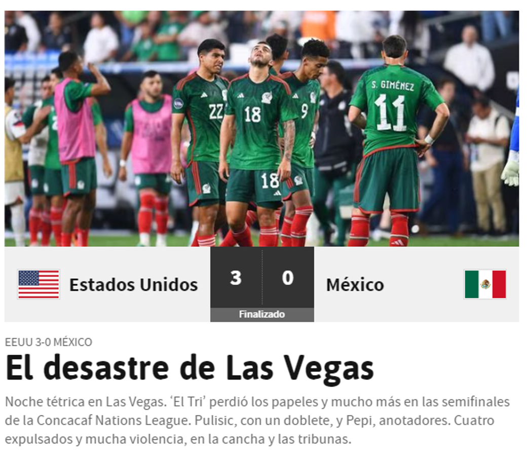 “Tridículo” y “Terrible, un desastre”: Faitelson y prensa mexicana explotan por el papelón contra Estados Unidos en la Liga de Naciones Concacaf