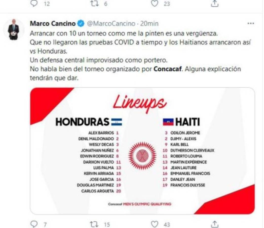 Lo que dicen los medios sobre el debut y victoria de Honduras ante Haití en el Preolímpico 2021