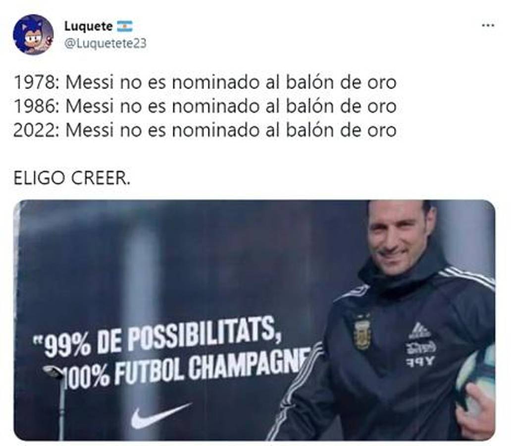 Para reír: Los jocosos memes que dejó la no nominación de Messi al Balón de Oro 2022; No perdonan a los franceses