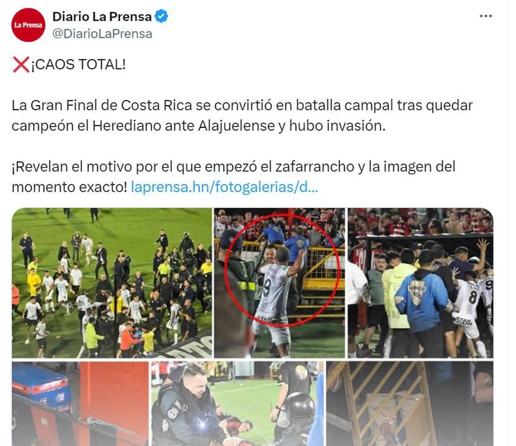 “Vergüenza, malos perdedores”, la escandalosa pelea en la final entre Alajuelense y Herediano en Costa Rica le dio la vuelta al mundo