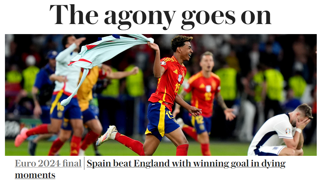 Lo que dice la prensa de Inglaterra tras perder otra final de la Eurocopa: “60 años de dolor; España nos rompe el corazón”