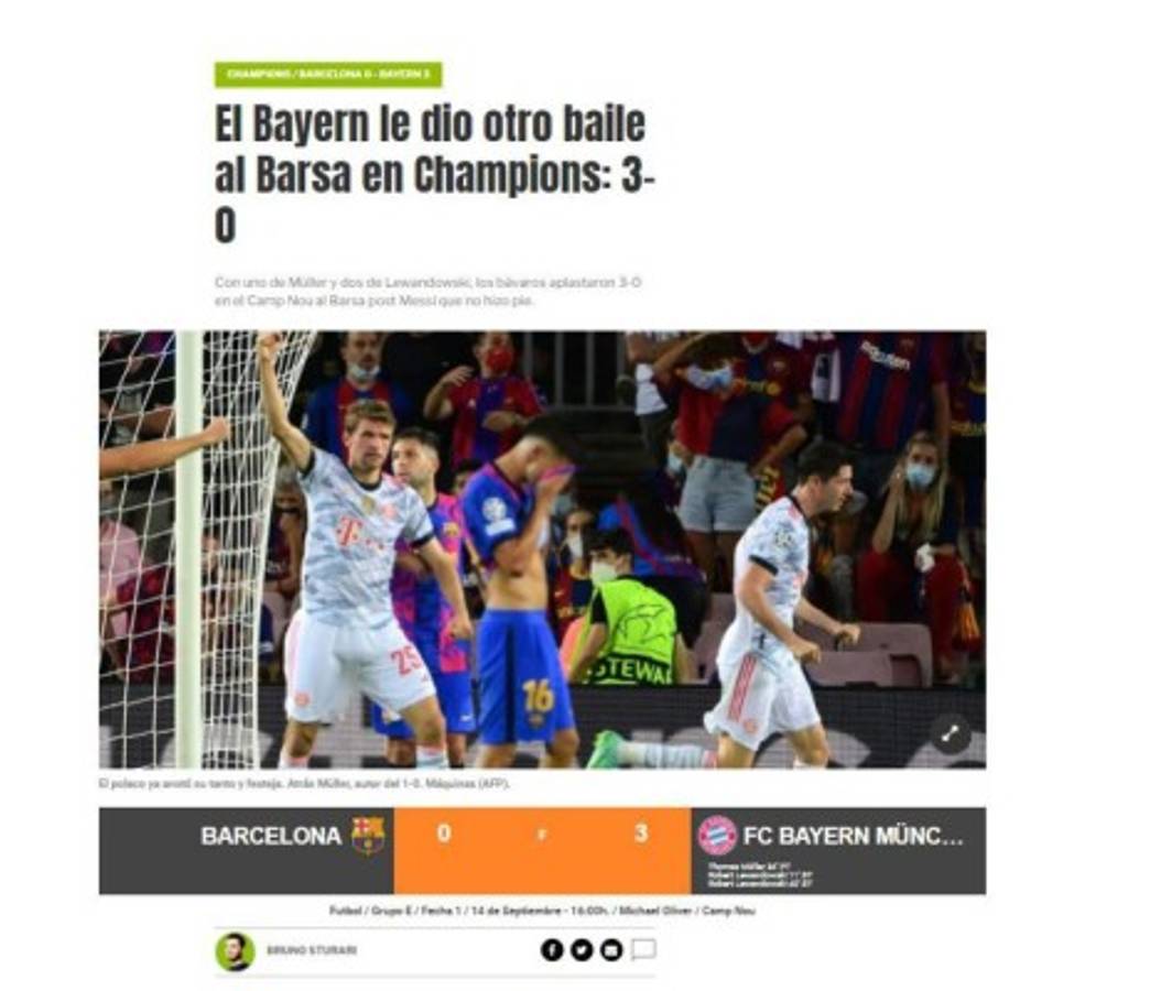 'Ya no es rival': Lo que dice la prensa mundial tras humillante derrota del Barcelona ante Bayern Múnich