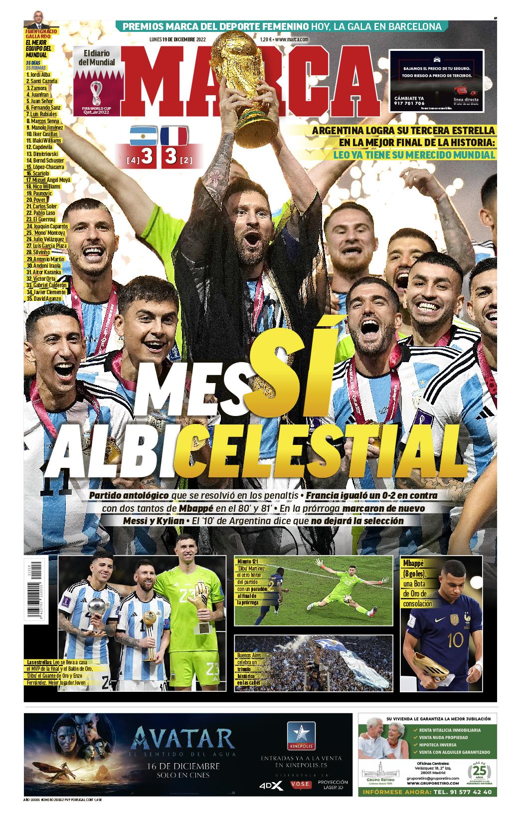 ¡No lo bajan de “Dios”! Portadas mundiales inmortalizan a Messi como “el mejor de todos los tiempos” tras conquistar Qatar