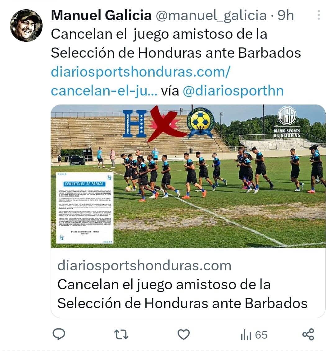 Prensa hondureña reacciona tras confirmarse la suspensión del partido amistoso entre Honduras vs Barbados