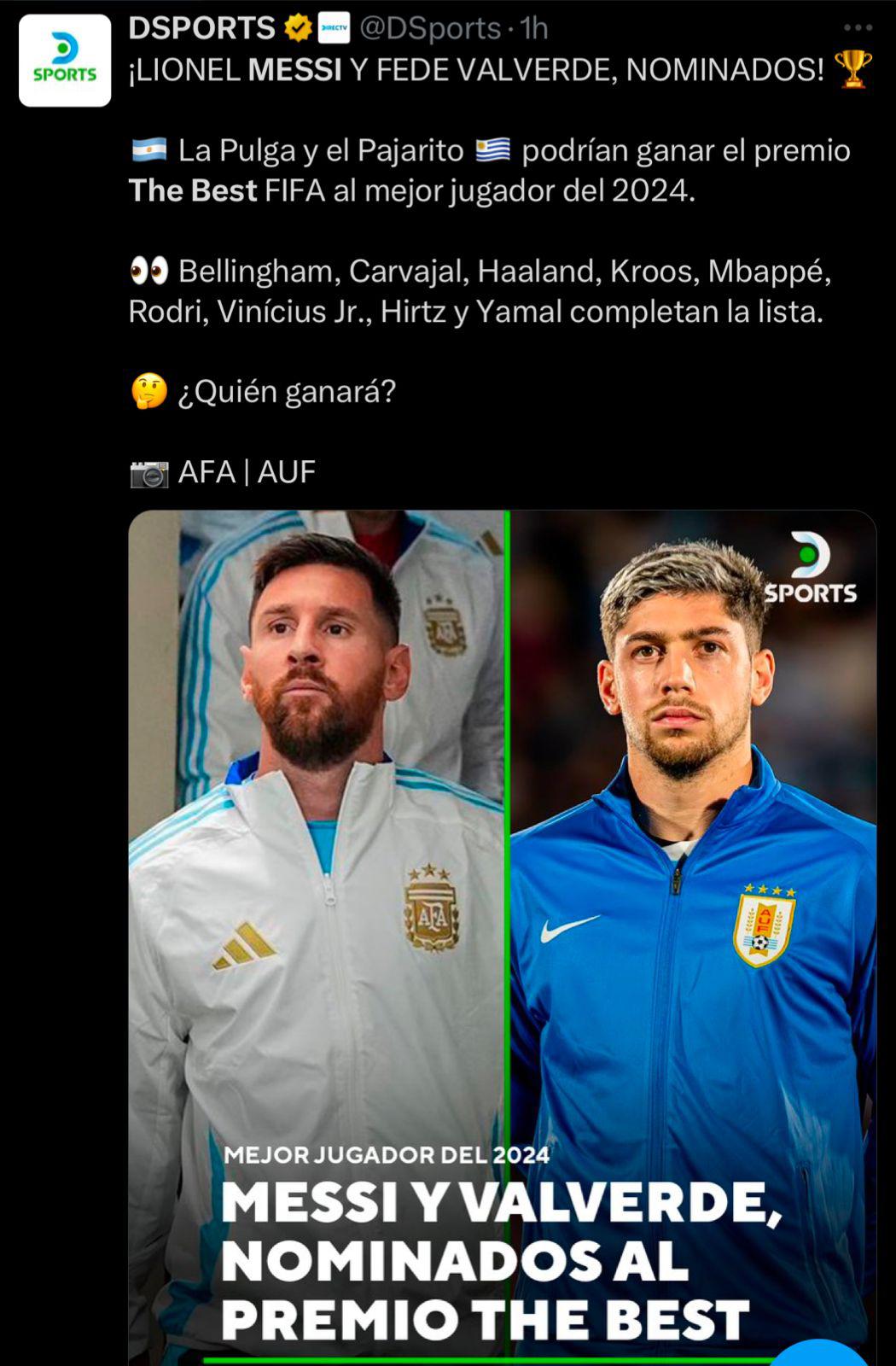 “Es una vergüenza futbolística”: la prensa estalla tras la nominación de Messi a los Premios The Best 2024