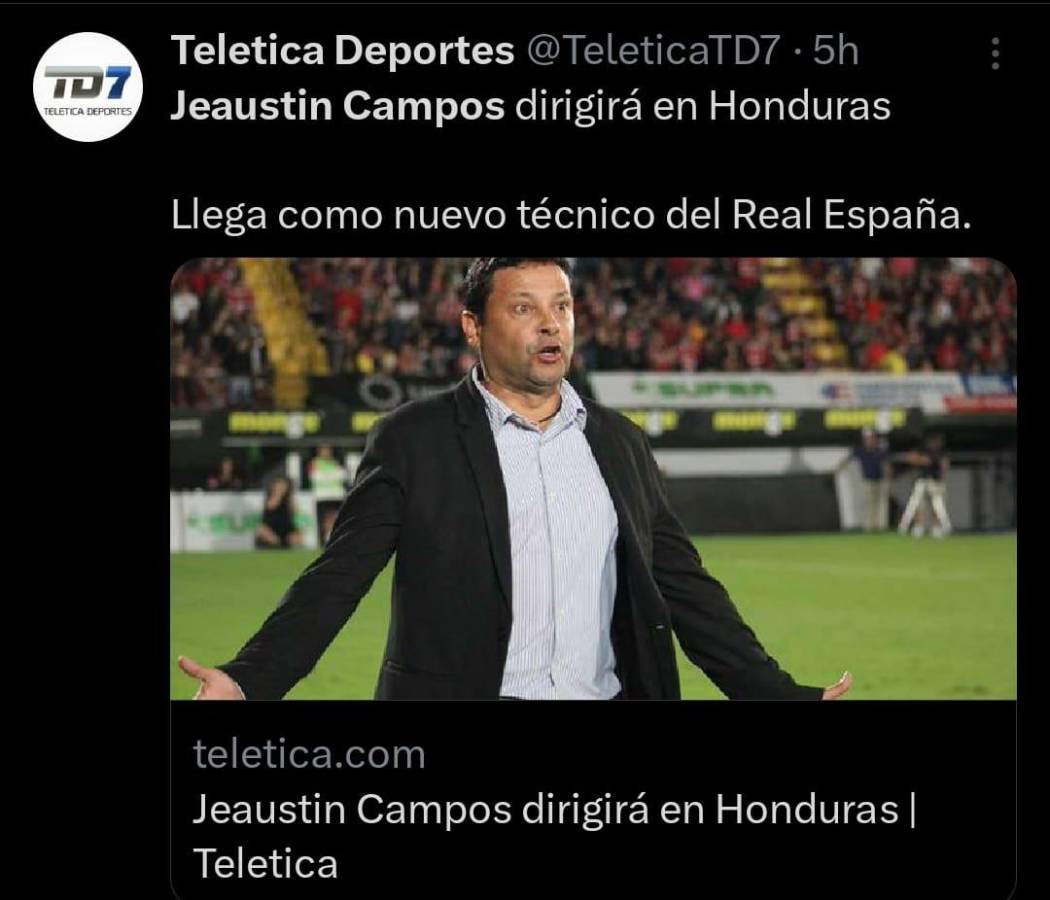 “Un multicampeón”, Prensa tica y hondureña destaca fichaje de Jeaustin Campos por el Real España de la Liga Nacional