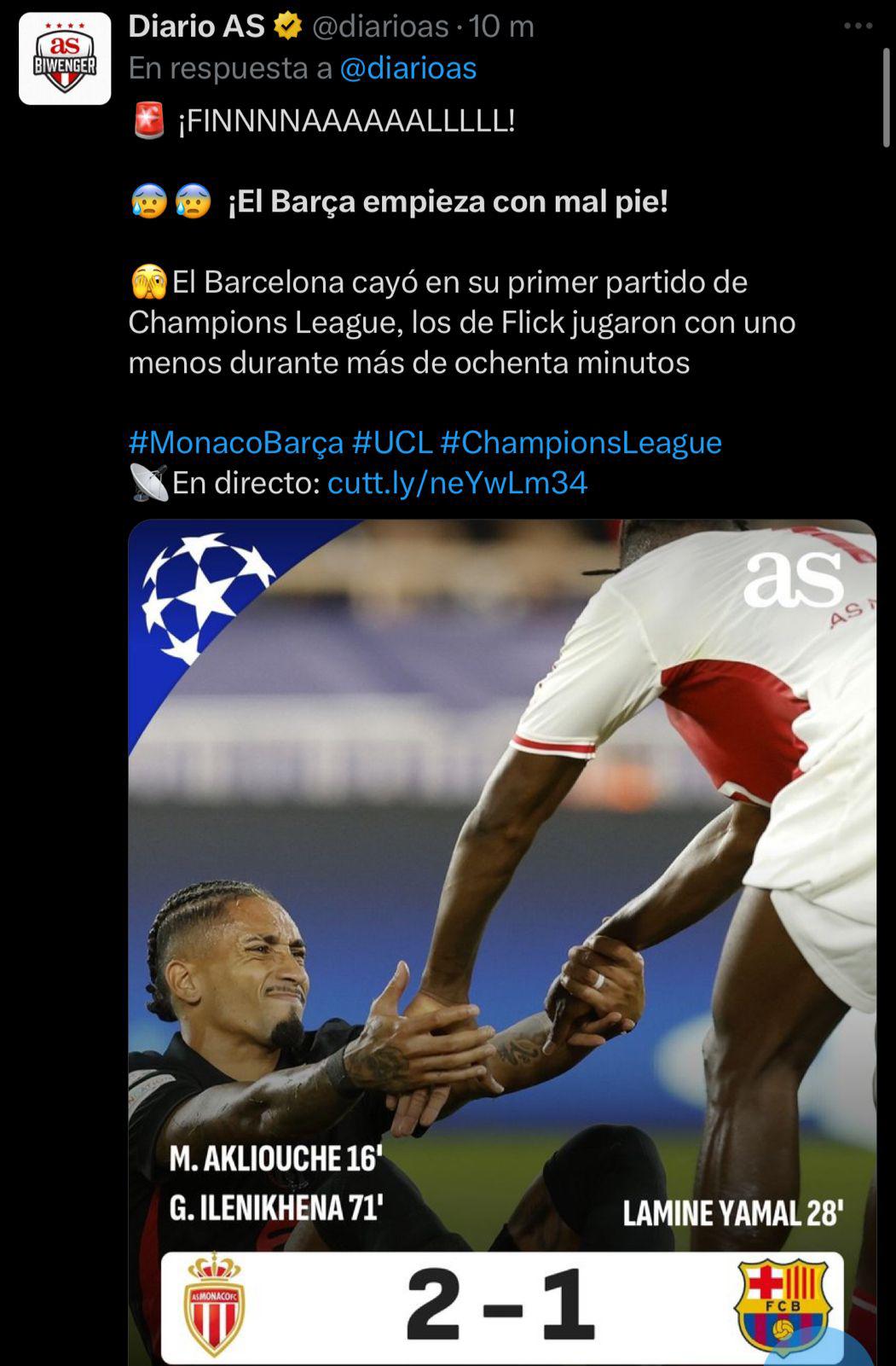 “Aparecen los fantasmas” “De vuelta a la tierra”: la reacción de la prensa tras la caída del Barca ante Mónaco en Champions