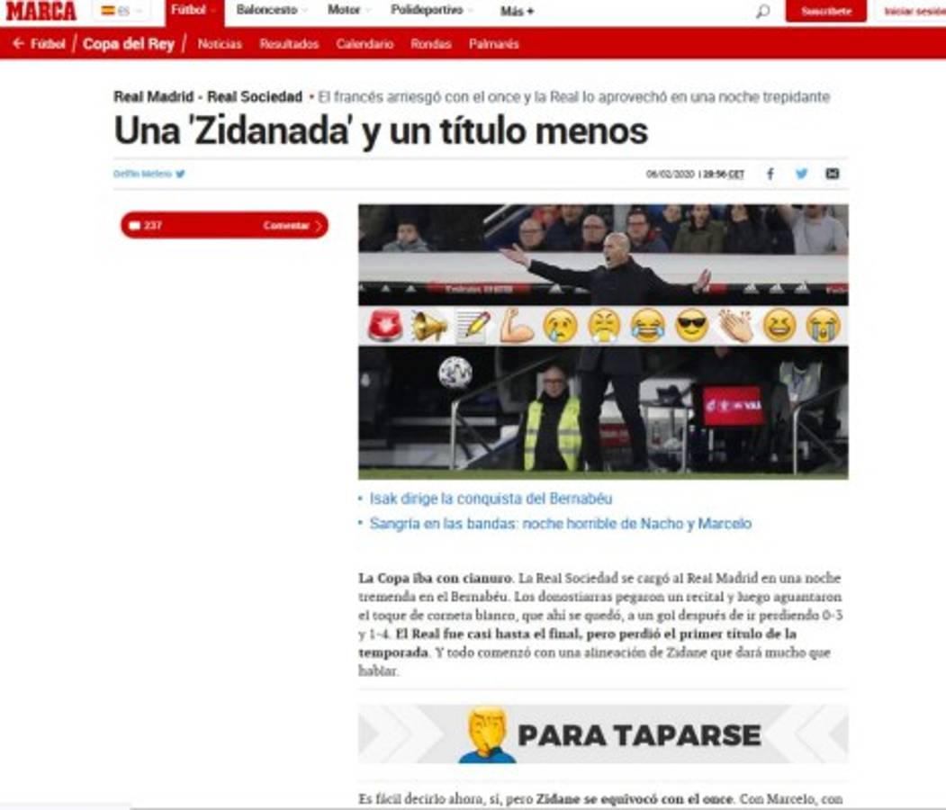 'Fracasotote' y 'Humillante': Lo que dice la prensa de la eliminación del Real Madrid