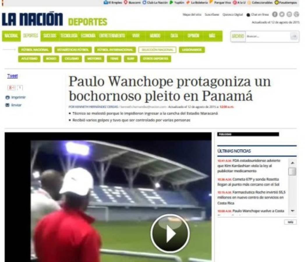 Escándalo de Paulo Wanchope le da la vuelta al mundo