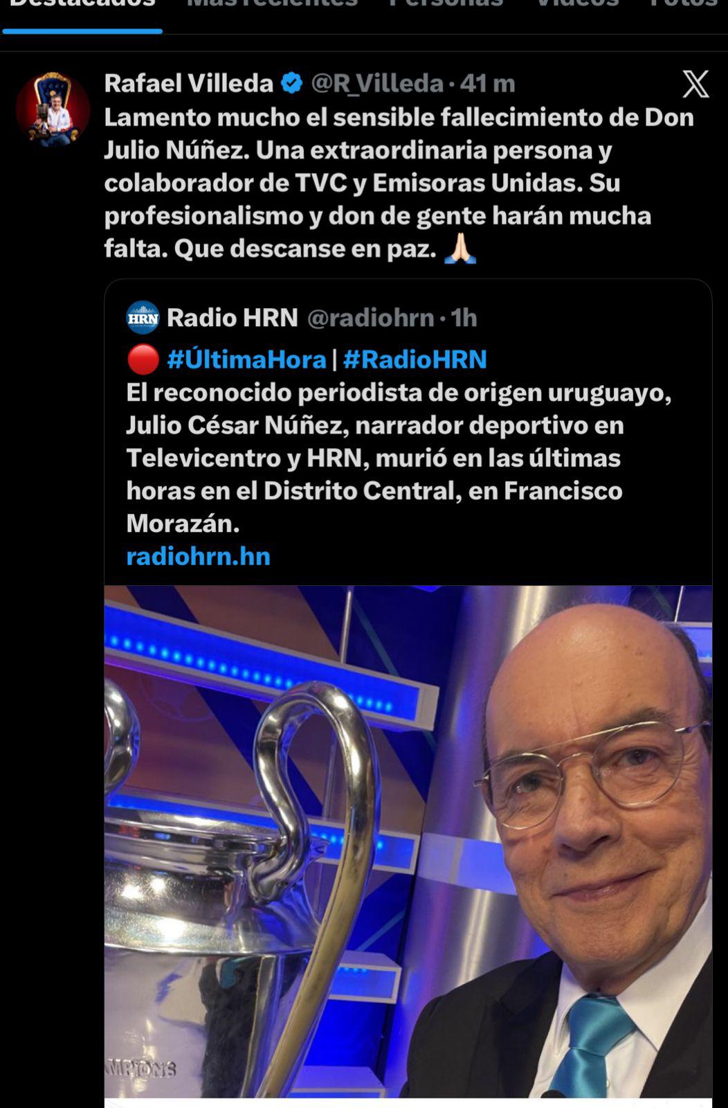 Rely y Rafa Villeda se quiebran: así reaccionan a la muerte de Julio César Núñez
