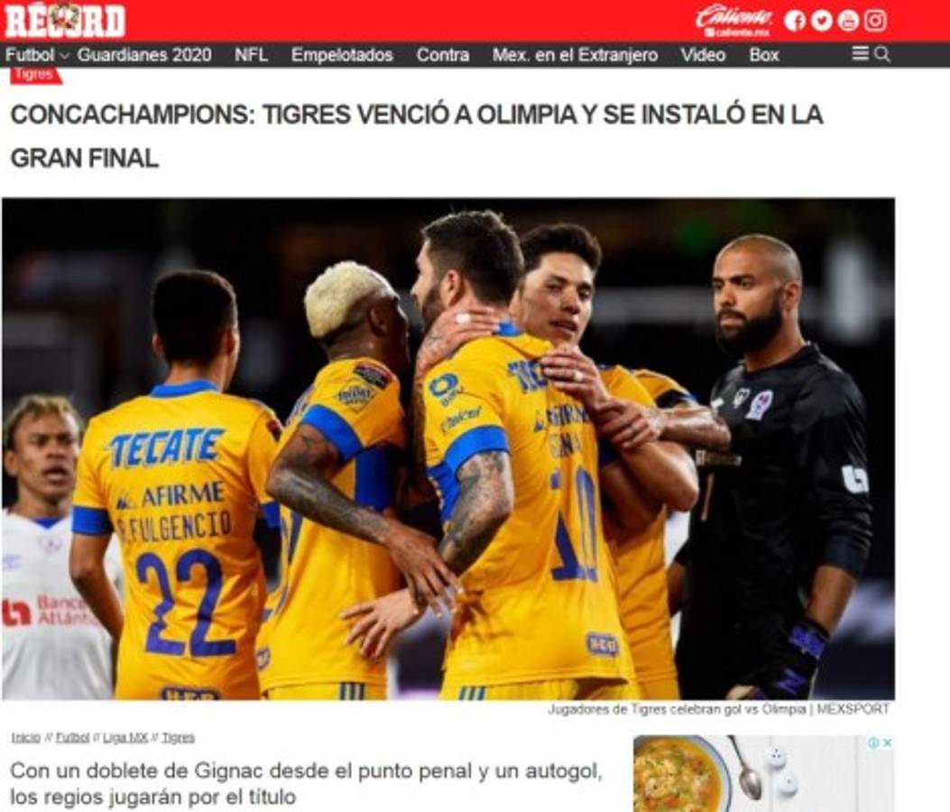 'Pasó caminando': Prensa mexicana e internacional sobre el triunfo de Tigres ante Olimpia en Concachampions