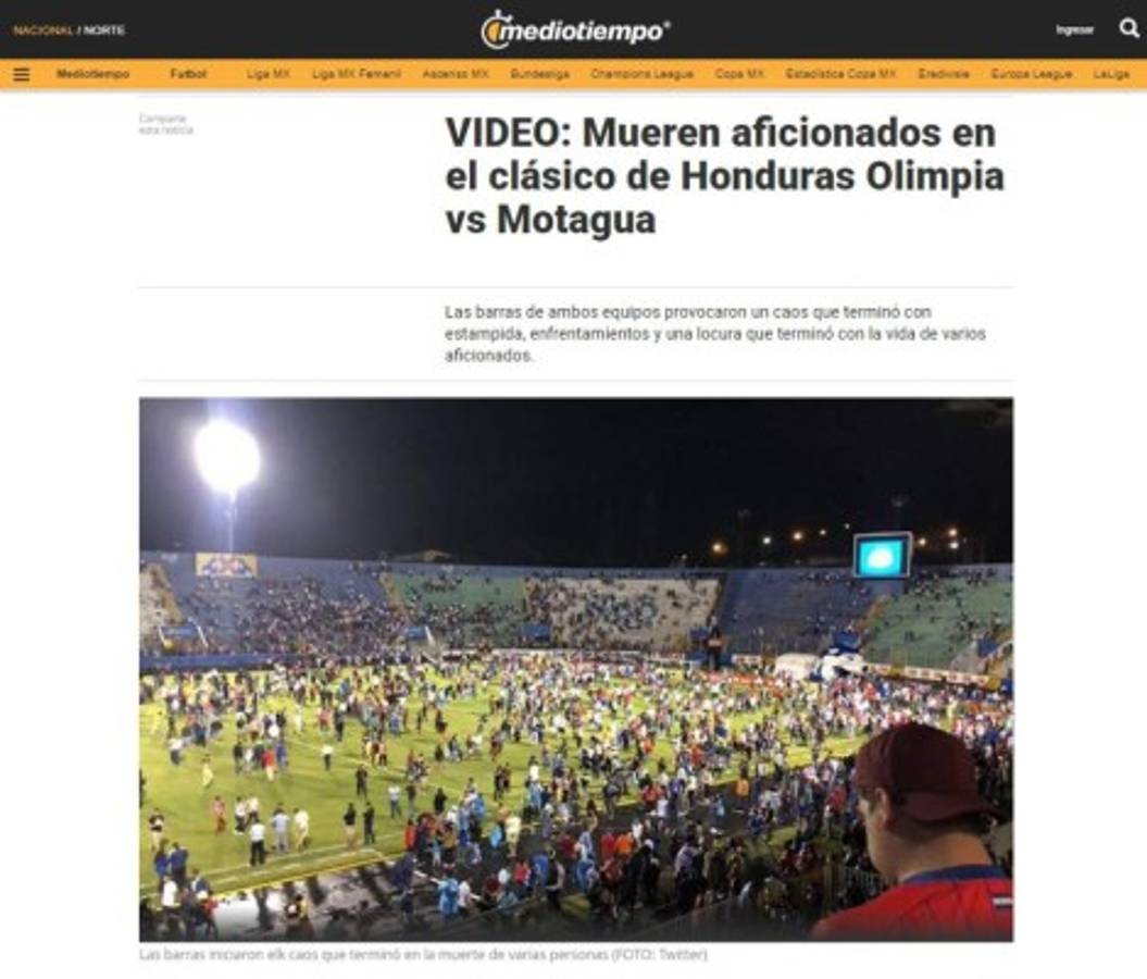 Lo que dice la prensa internacional sobre enfrentamientos entre barras del Olimpia y Motagua