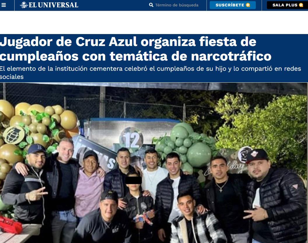 Polémica: Jugador de Cruz Azul festeja cumpleaños de su hijo con temática del narcotraficante “Chapo” Guzmán
